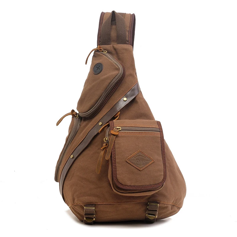 Chest Packs Men Casual Shoulder Crossbody Bags High Quality Canvas Travel Hiking Satchel Shoulder Sling Bags Male Messenger Bag