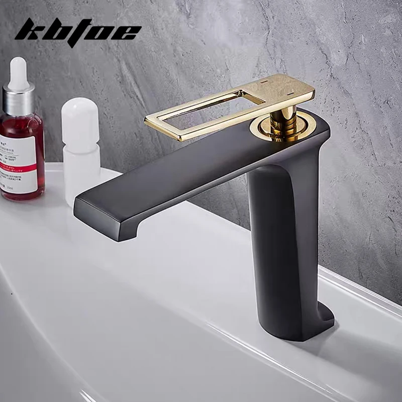 

Brass Bathroom Faucet Gold/Black Basin Hot And Cold Water Mixer Sink Tap Single Hole Deck Mounted Single Handle 5 Colors Crane