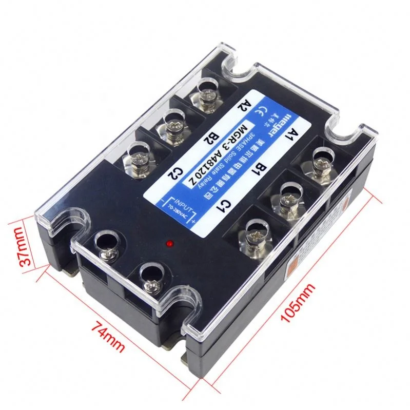 

Solid state relay MGR-3 A38120Z TSR-120AA 120A 380VAC 70~280VAC AC-AC Three phase solid state relay
