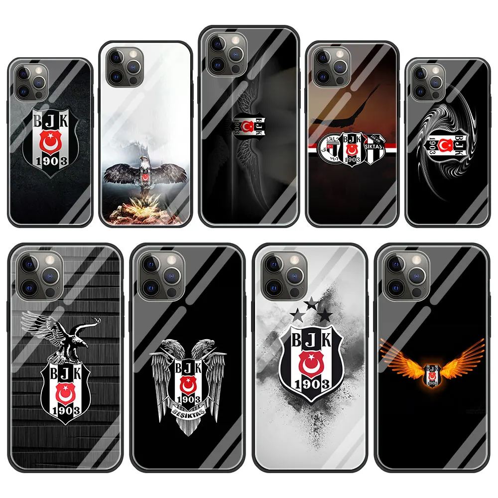 Чехол для телефона Besiktas BJK из закаленного стекла iPhone 11 12 Pro XR X 7 8 XS Max 6 6S Plus SE 2020