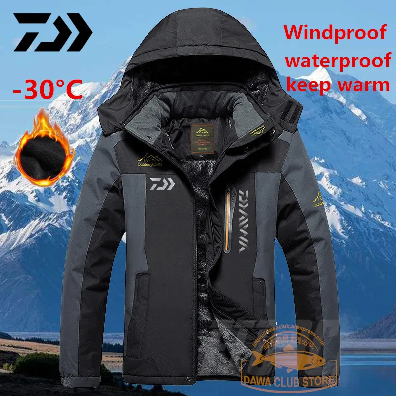 

Daiwa Winter Jacket Hooded Fishing Jackets Waterproof Thermal Fishing Shirts Fishing Clothes Thick Anti-Wrinkle Fishing Wear