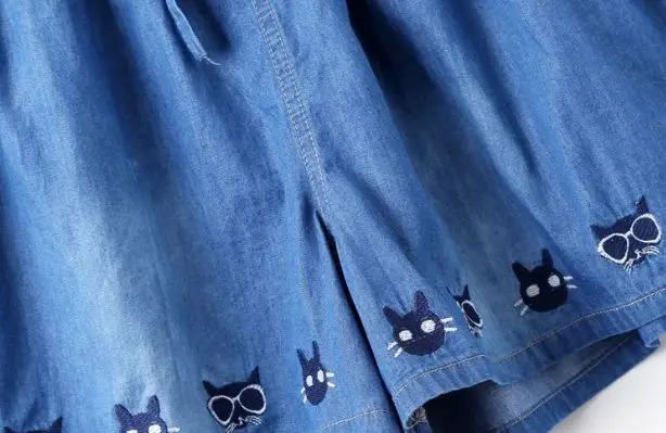 Модные женские повседневные джинсовые шорты с карманами и дырками синие