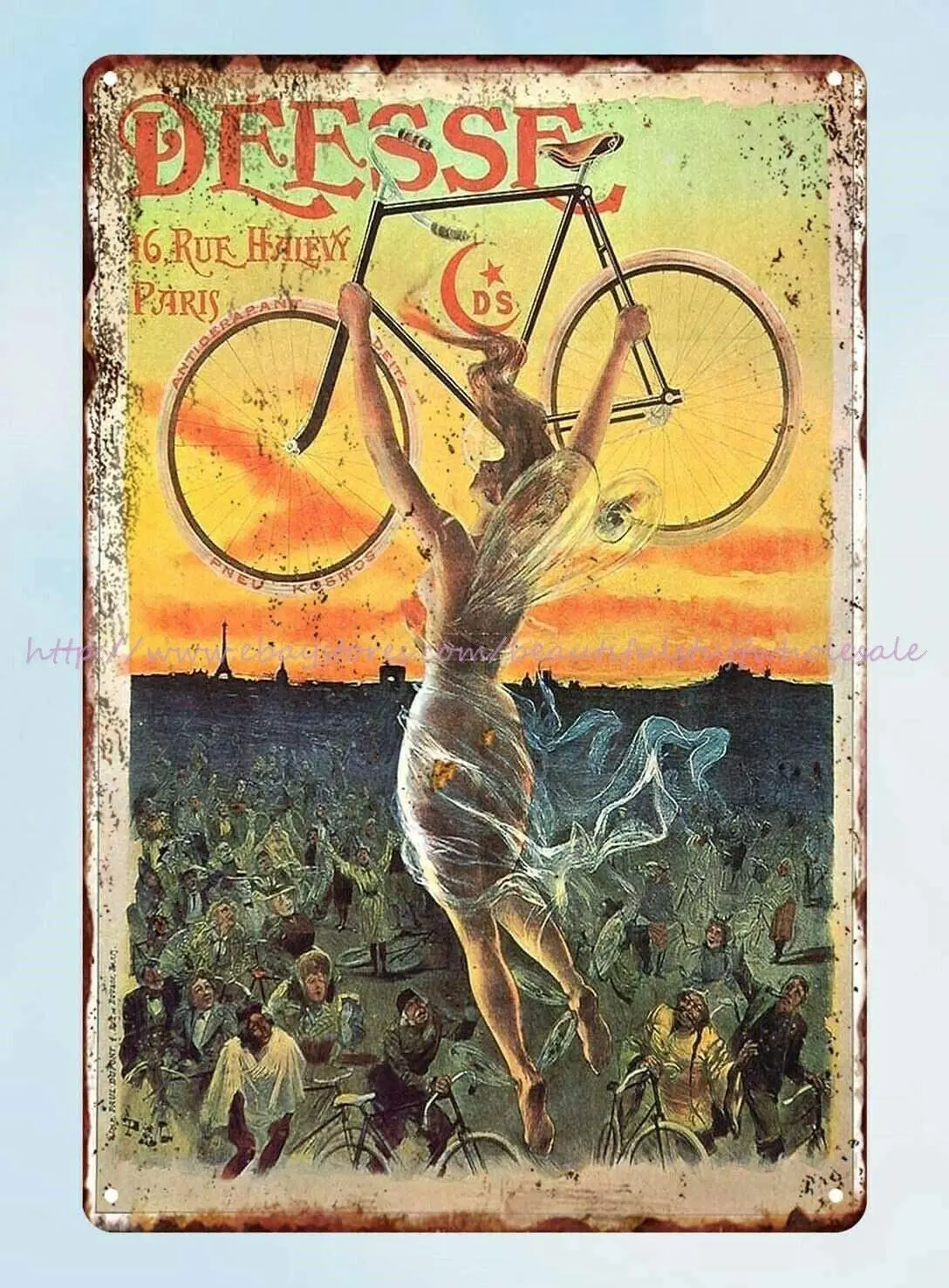 

1973 French Bicycle Poster Vintage Painting Tin Sign for Street Garage Home Cafe Bar Man Cave Farm Wall Decoration Crafts Metal