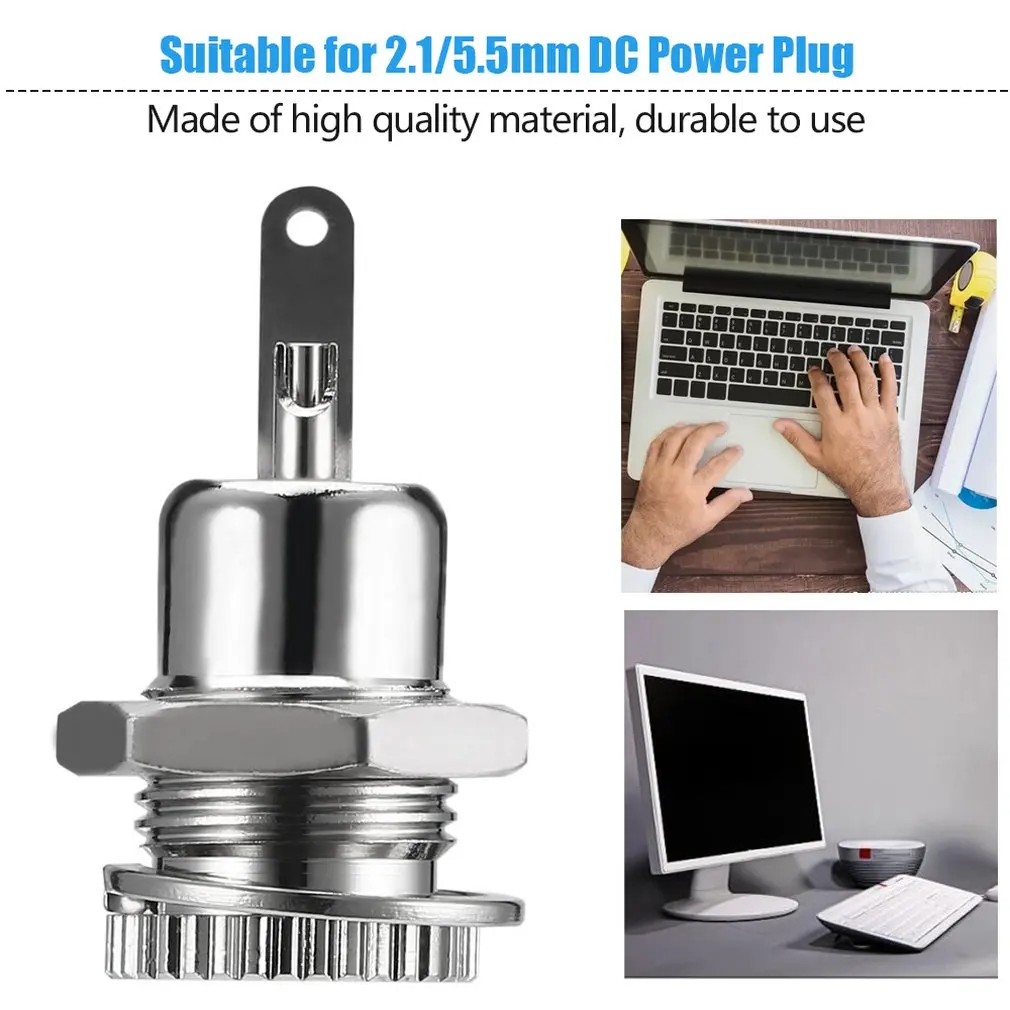 Promotion Useful Power Jack Socket Female Panel Mount Connector For 2.1/5.5mm Plug Silver | Электроника