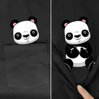 Футболка для Хэллоуина, летняя футболка с мультяшным принтом панды, мужские и женские Рубашки, Топы, черные хлопковые футболки, модные футболки с коротким рукавом