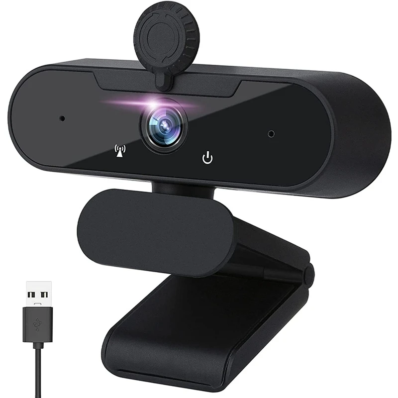 

Webcam with Microphone, Full HD 1080P, PC Webcam for Videos, Meetings, Games, Compatible with Windows/Linux/Mac/Android