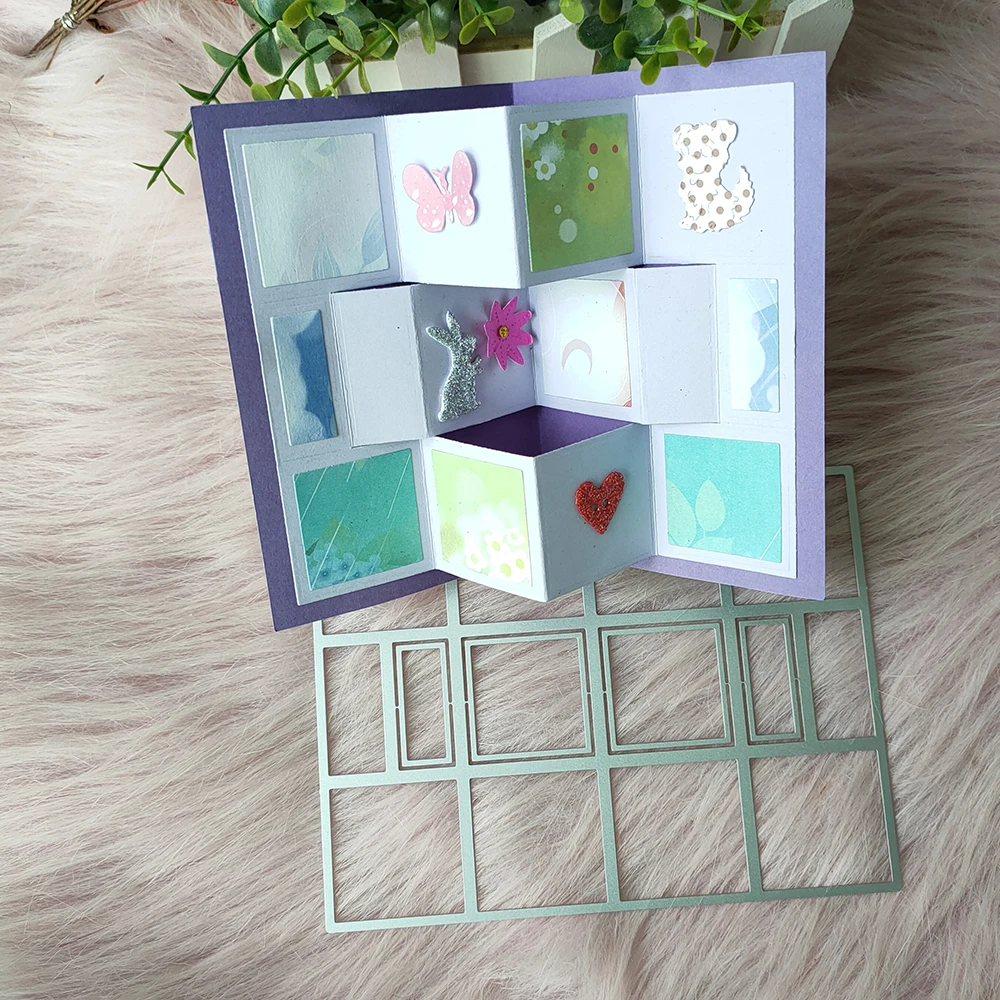 

New Screen folding stand metal cutting die mould scrapbook decoration embossed photo album decoration card making DIY handicraft