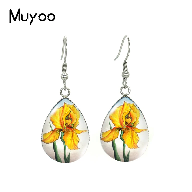 2020 новые серьги с рисунком радужной оболочки цветы искусство серьги-капельки