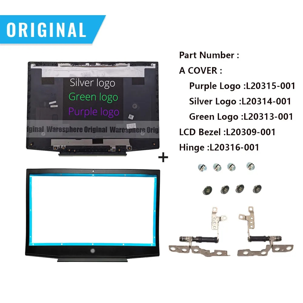 Tapa trasera LCD para HP Pavilion 15-CX Series, TPN-C133, L20314-001, verde y púrpura, Original, nuevo, L20313-001
