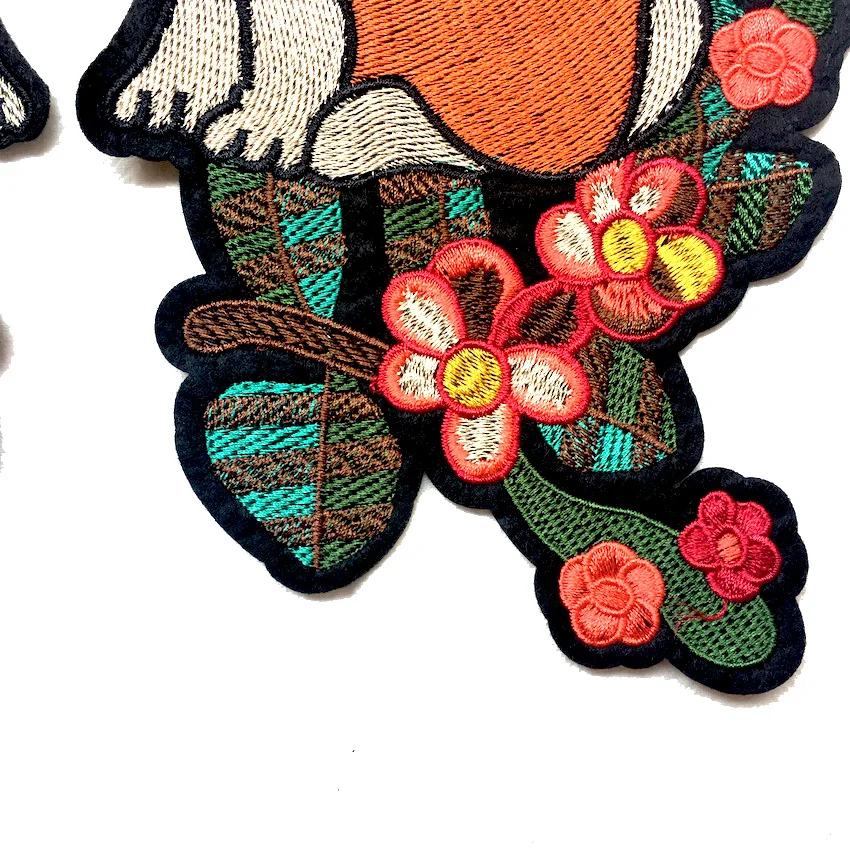 1 пара модных классный кролик с цветами нашивка аппликация значок одежда патч
