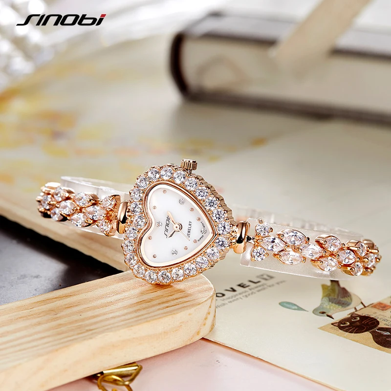 SINOBI NEW Fashion Luxury Woman Diamonds Wrist Watches Stainless Steel Women Watch Dress Limited Ladies Geneva Quartz Clock 2020