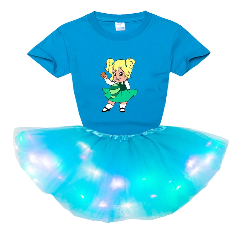 

girls clothing sets Princess little Girl Set 2020 Summer Birthday party dress 2pc Light Tutu Dress+t Shirt Girls Christmas Xmas