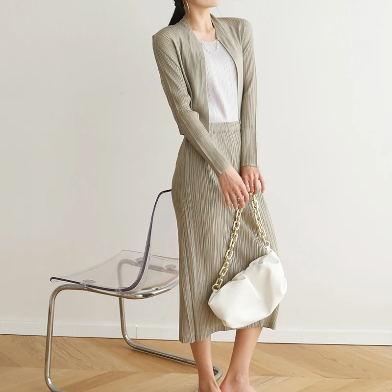 

High Waist Women Skirt Casual Vintage Solid Belted Pleated Midi Skirts Lady 11 Colors Fashion Simple Saia Mujer Faldas 6672