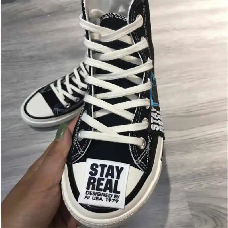 

Корейская повседневная обувь с высоким верхом из хлопка, индивидуальная, с гонконгским вкусом, Классическая обувь для студентов, мод для па...