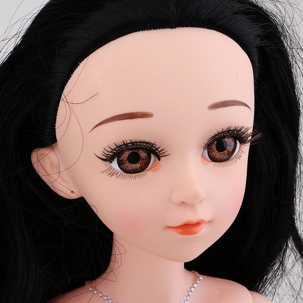 

1/3 BJD Dolls Body Girls Model Toy With Black Long Straight Hair 58cm