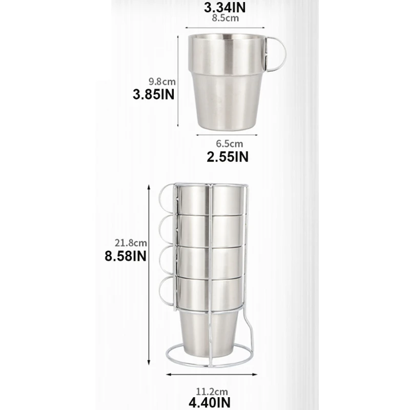 

4Pcs/Set Non-magnetic Stainless Steel Coffee Tea Mug Cup Double Wall Outdoor Drinking Camping Tumbler