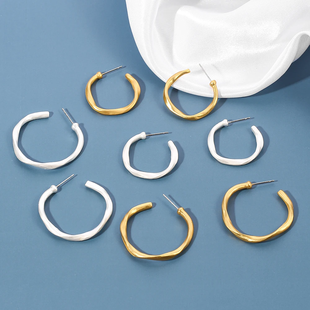 Новинка 2020 винтажные корейские массивные серьги золотого цвета Модные