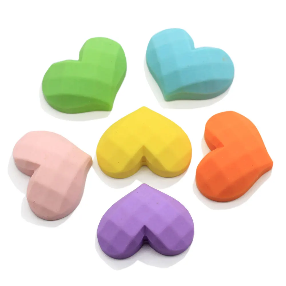 

20/50pcs 21*27mm Faceted Lovely Heart Resin Cabochons Flatback Jewelry DIY Ornament Accessories Embellishments Scrapbooking