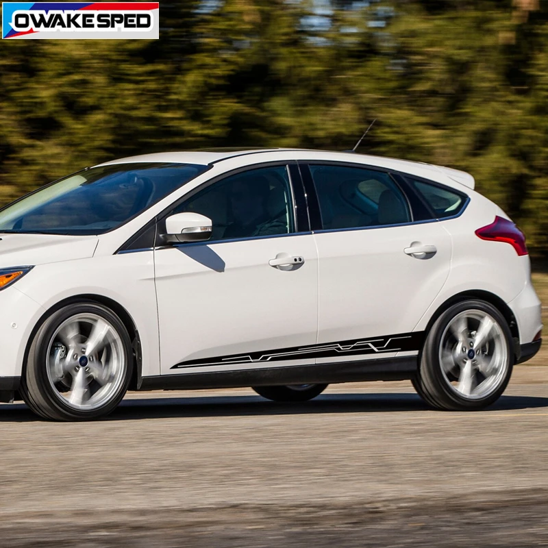 Для Ford Focus ST Sport Styling 4 дверцы гоночная линия боковая юбка полоски кузова двери Декор стикер креативные авто виниловые наклейки