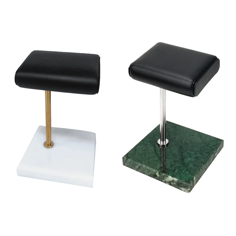 

2 Pcs Marble Watch Bracelet Bracelet Display Stand Black & Silver