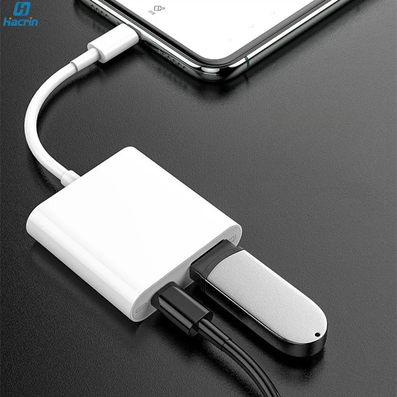 Для Lightning USB адаптер для камеры мышь клавиатура u диск SD кардридер конвертер OTG