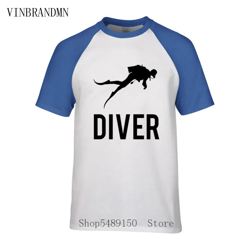 Scuba Diving Design Casual Tshirt Camisetes Funny Swimming Dive Men Tops T Shirt Classic Prin Cotton Diver T-Shirt Apparel Homme | Мужская