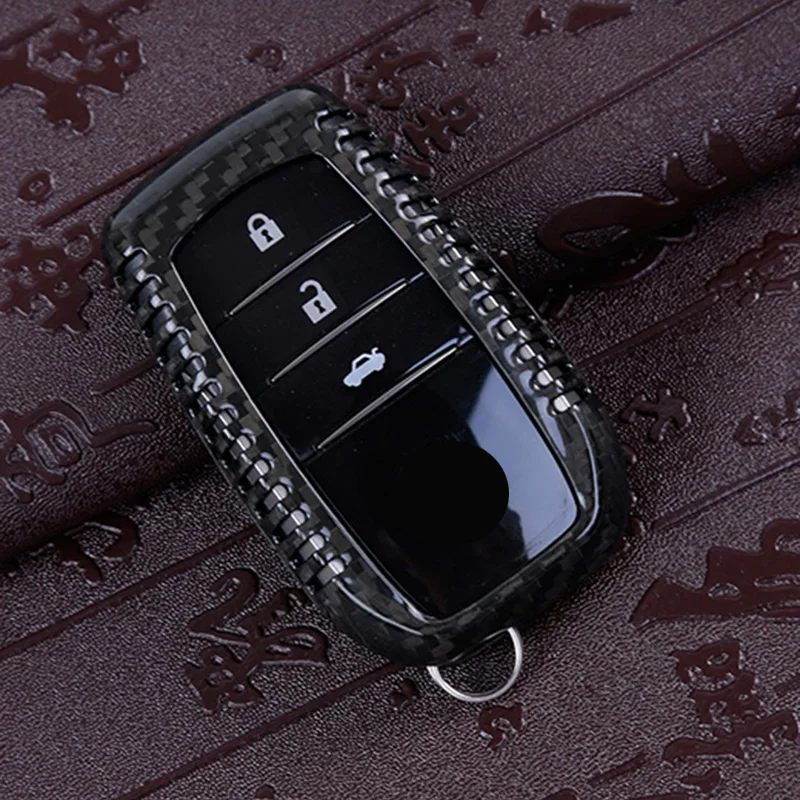 Чехол для автомобильного ключа из углеродного волокна чехол Toyota Prius Camry Corolla C-HR CHR