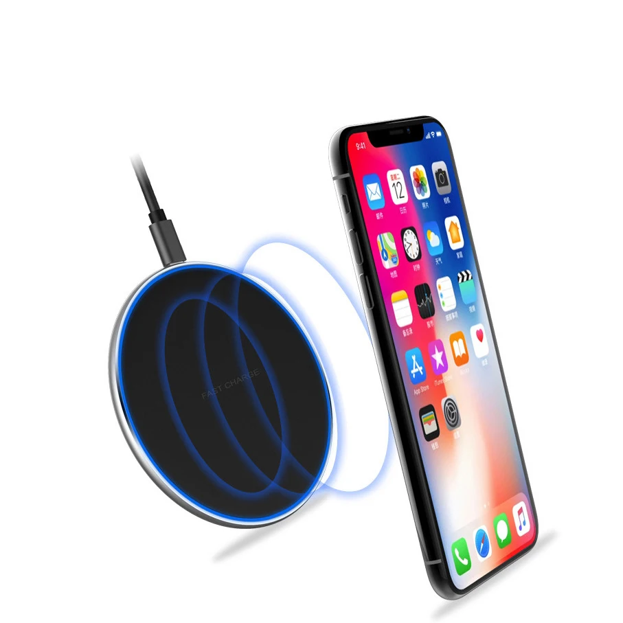 QI Беспроводное зарядное устройство для samsung S6 S7 S8 edge S9 S10 быстрая Беспроводная зарядка для iPhone 11/8/X/XS MAX зарядное устройство для телефона s