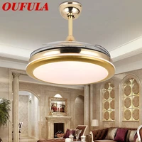 bright modern ceiling fan lights invisible fan blade remote control for dining room bedroom restaurant fashional