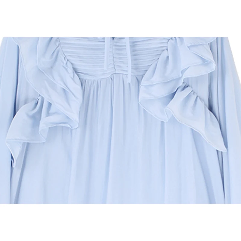 Женская блузка-пуловер с оборками на краях Повседневная элегантная мягкая