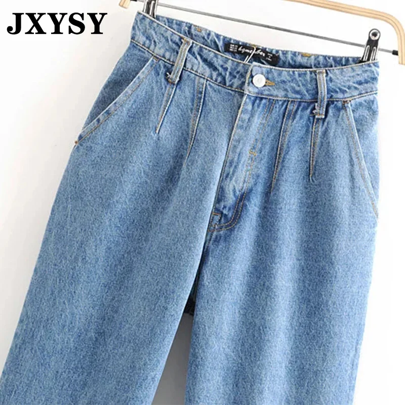 JXYSY Англия Стиль high street винтажные шаровары мама Джинсы женские Высокая талия