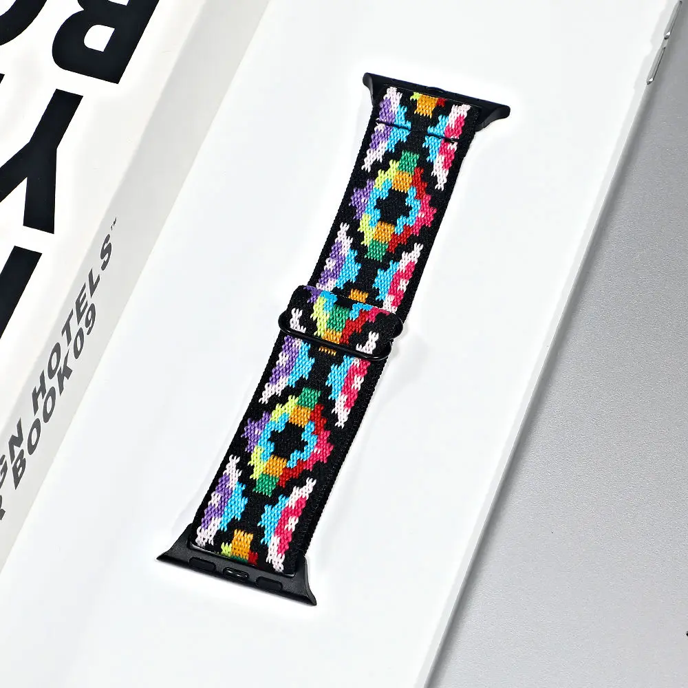 

Solo Loop Strap for Apple watch band 45mm 44mm 38 40 Adjustable Elastic Nylon Scrunchie bracelet iWatch series 3 4 6 se 7 41 42