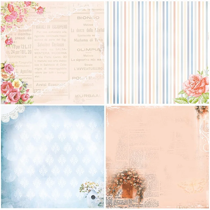 24 листа Цветочные бумажные подкладки режущие штампы искусство фон для