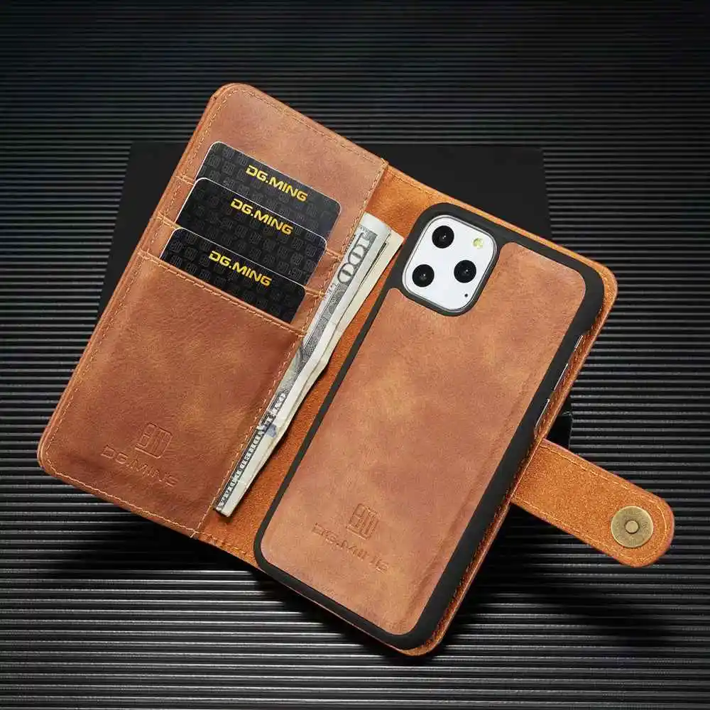 

2 in 1 Case For Iphone X XR XS 11 12 Pro Max Case PU Leather Wallet Coque For Iphone 6 7 8 Plus SE 2020 12 Mini Cover Protector