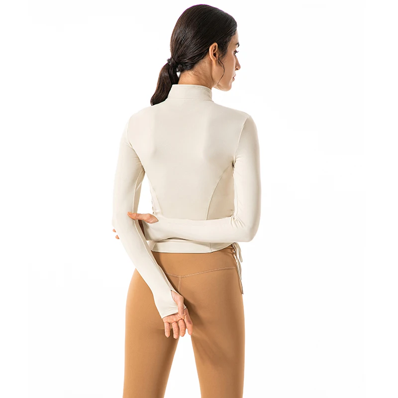 Спортивная куртка с длинным рукавом женская рубашка для фитнеса и йоги пикантный