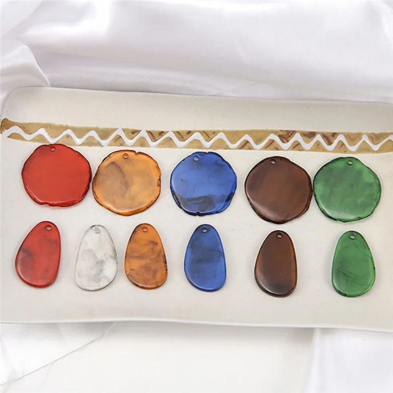 6 шт. корейские Ретро массивные серьги нерегулярные полупрозрачные для женщин