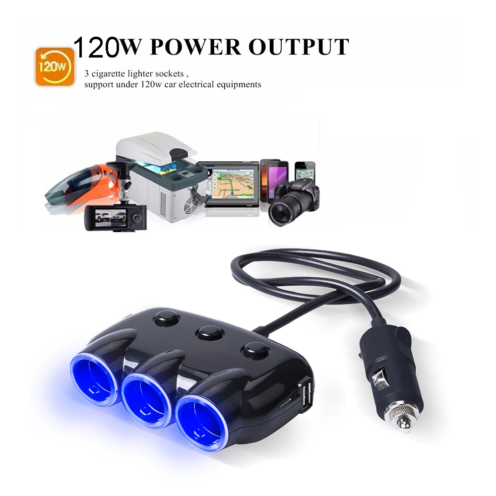 Разветвитель для автомобиля 120 Вт 5 В а|Адаптер питания| |