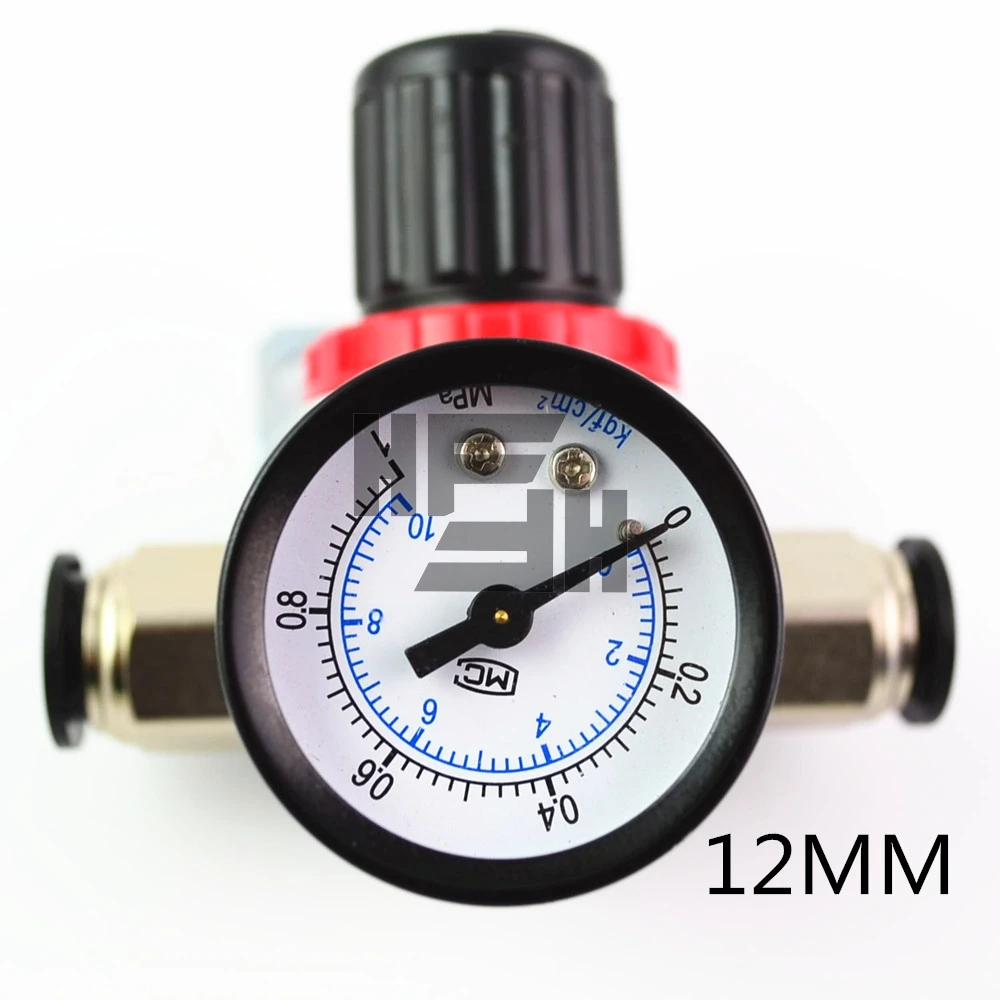 black 12MM AR2000 пневматический мини воздушный регулятор сброса давления для управления компрессором, блок для обработки клапана, штуцер для ПК, комбинация - Цвет: black 12MM