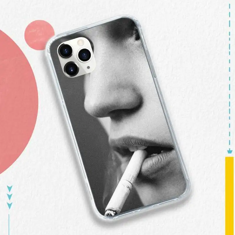 

Cigarette flame red lips Phone Case for iPhone 11 12 pro XS MAX 8 7 6 6S Plus X 5S SE 2020 XR