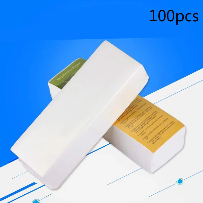 100 шт./упак. Нетканая ткань для тела удаление волос с рулоны вощеной бумаги
