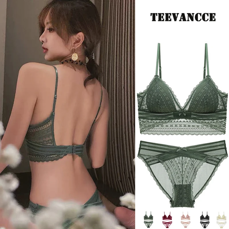 

Non-wired Bra Set Sexy Lace Bralette Underwear High Quality Push Up Brassiere Fashion Bra And Panty Sets Sexy Lingerie For Women