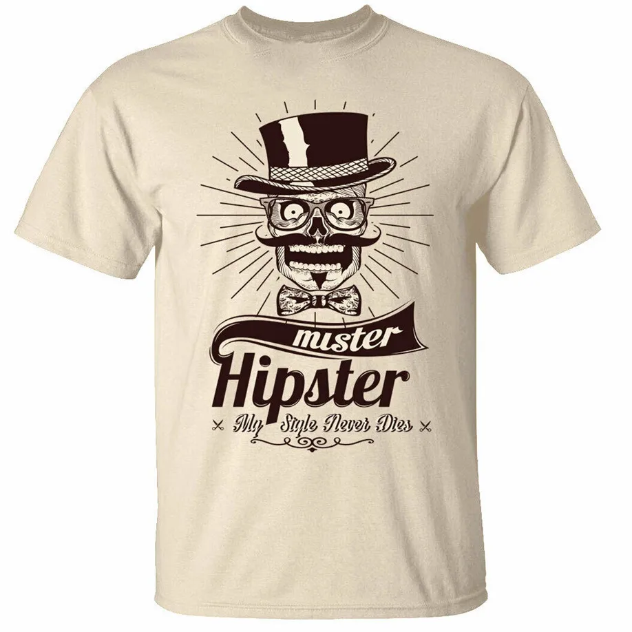 Mr Hipster Мужская футболка My style Never Dies классный подарок индивидуальная | одежда