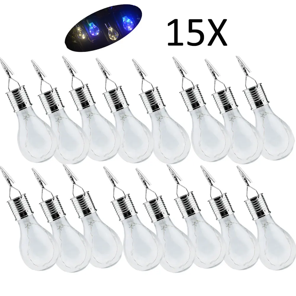 Comprare 15X Lampadine A LED Portatili Ad Energia Solare A LED Lanterne Sospese Per Giardino Esterno Tenda Da Campeggio Cortile Lampada Decor IP65