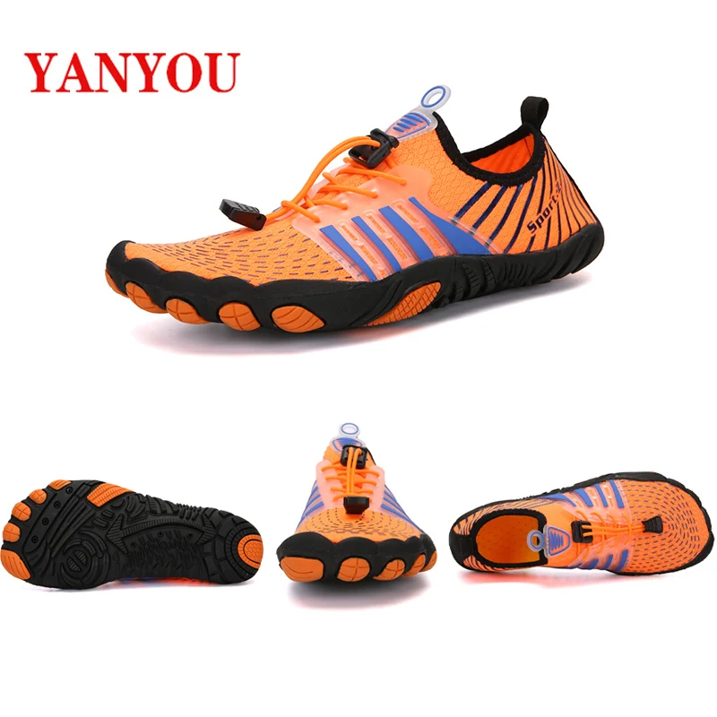 

Aqua Shoes Men Barefoot Five Fingers Sock Water Swimming Shoes Breathable Hiking Wading Shoes Beach Outdoor Upstream Sneakers