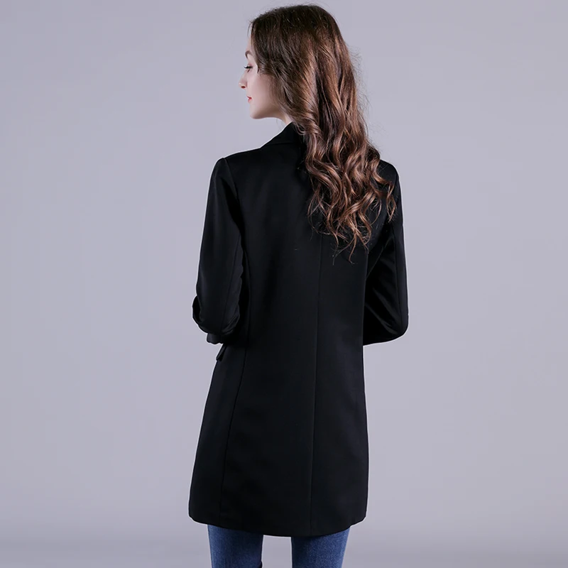 Модный черный цвет тонкий шикарный с длинным рукавом женский профессиональный