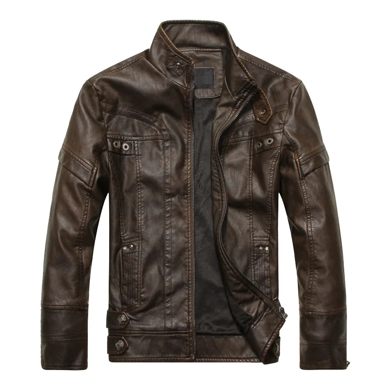 

New arrive brand motorcycle leather jacket men men's leather jackets jaqueta de couro masculina mens leather coats