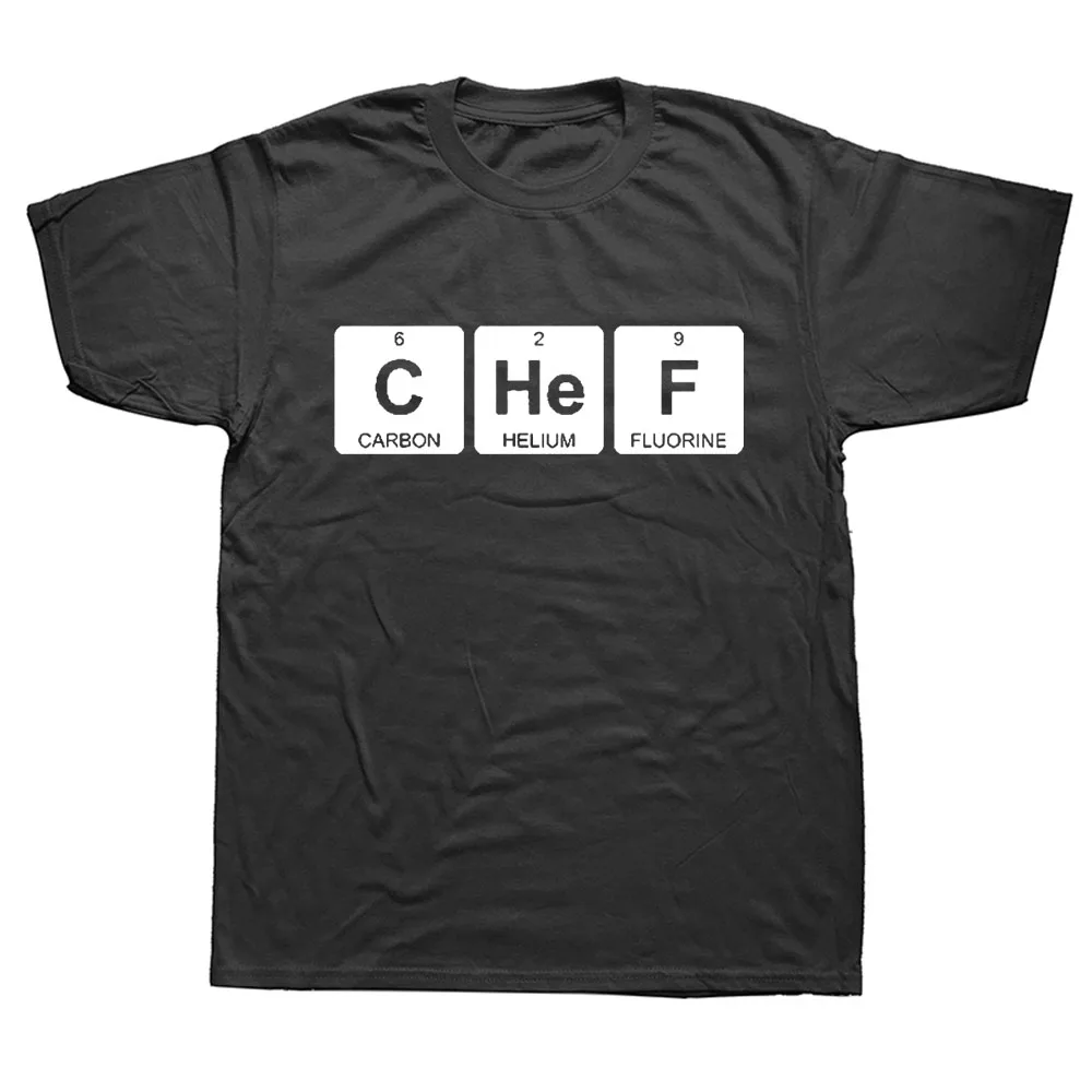 

2021 new CHEF Periodic Table Chemistry Funny Adult T-Shirt Men O-Neck Fashion Casual Print T Shirt Cotton Tee