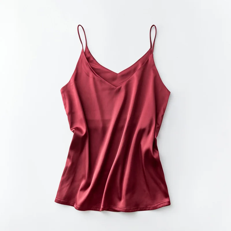 Camisole Spaghetti Strap V Neck Tops Women Halter Summer Plus Size Sleeveless Women'S Satin Top Silk