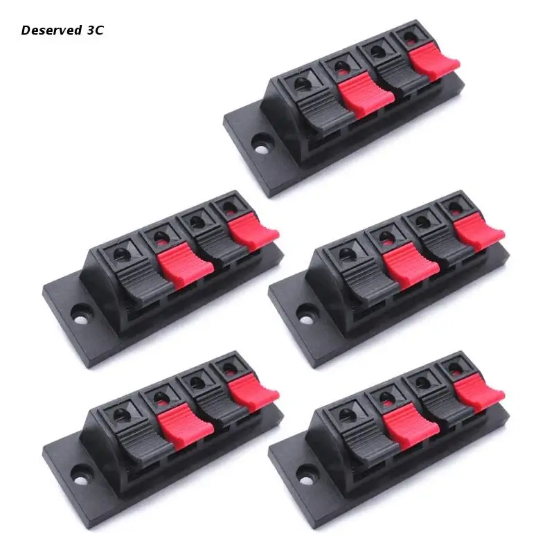 

R9CB Speaker Terminals Plug Socket Clip 4 Positions Connector Terminal Push In Jack Load Spring