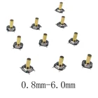 12V 0.5A 5,2*5,2*0,8 мм-6,0 мм 4 Pin SMT нажимная кнопка металла переключатель тактильные Micro Такт сенсорный выключатель медь прерыватель 100 шт.лот